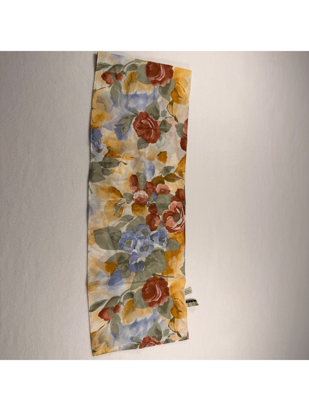 Vintage New York Studio 100% Silk Floral Scarf Wrap